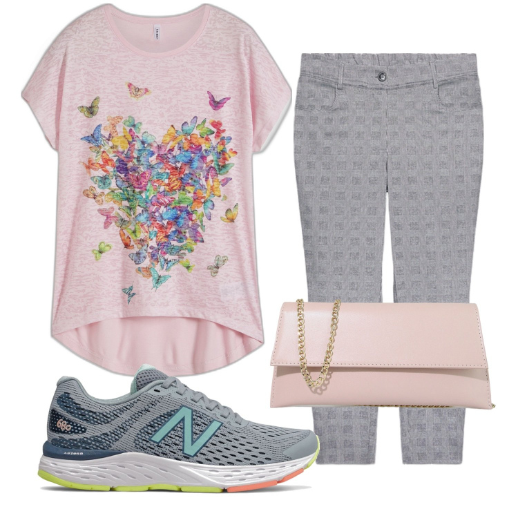 Outfit donna - Total look #1908901. Stile Romantica per Tutti i giorni. Abbinamento con maglieria, sneakers, pochette, pantaloni skinny.