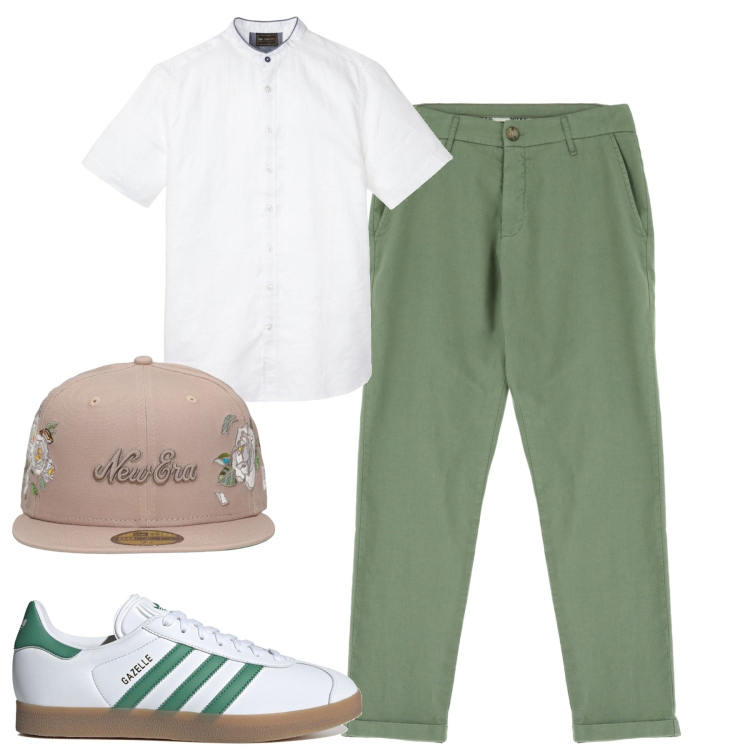 Outfit uomo - Total look #1909255. Stile Trendy per Tutti i giorni. Abbinamento con camicie a manica corta, pantaloni, sneakers, cappelli.
