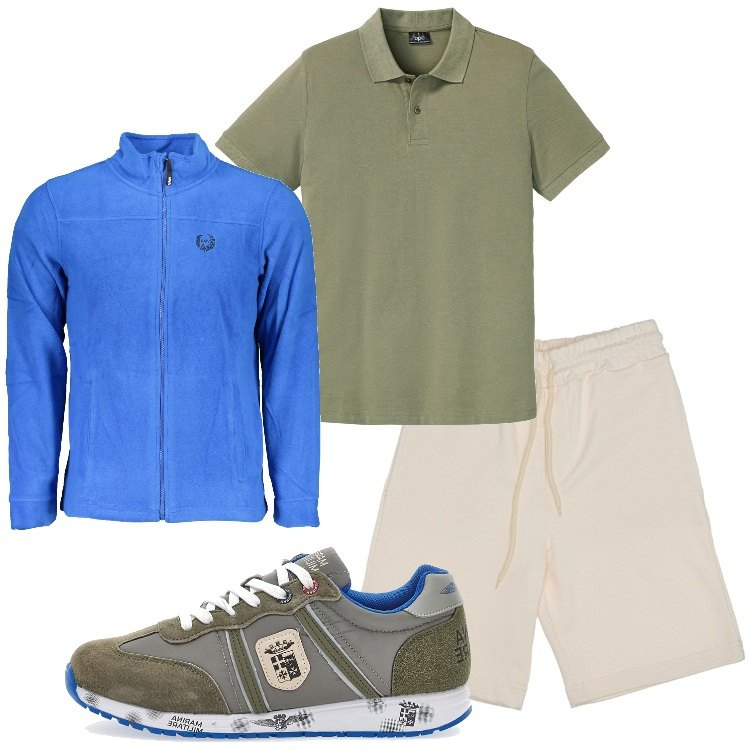 Outfit uomo - Estate in libertà. Stile Casual per Tutti i giorni. Abbinamento con polo, sneakers, felpe, pantaloni.