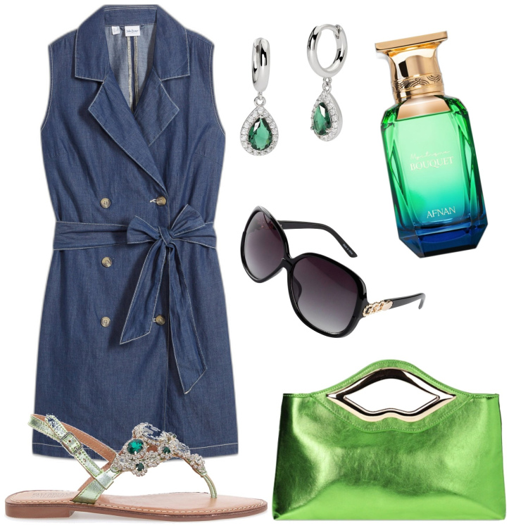 Outfit donna - Sandali gioiello must have. Stile Casual chic per Tutti i giorni. Abbinamento con occhiali da sole, vestiti, profumi, orecchini, pochette, sandali gioiello.