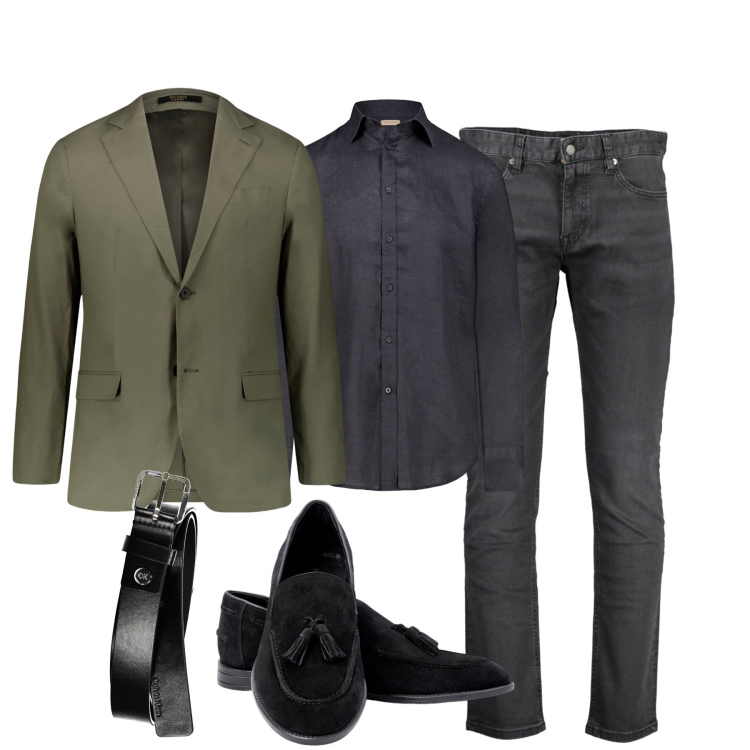 Outfit uomo - In ufficio. Stile Trendy per Ufficio. Abbinamento con camicie, abiti, cinture, scarpe stringate, jeans slim fit.
