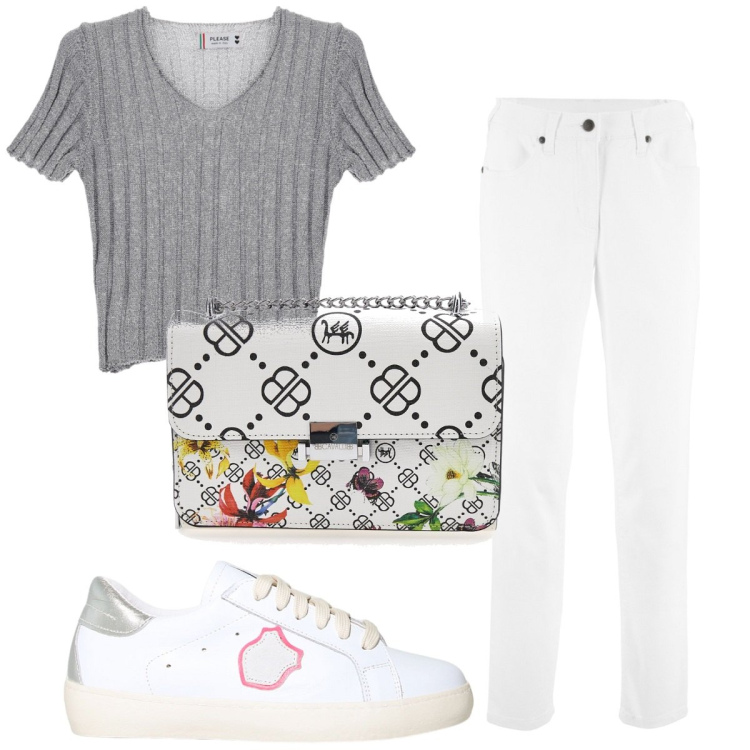 Outfit donna - Total look #1911602. Stile Trendy per Tutti i giorni. Abbinamento con pantaloni, pullovers, sneakers, borse a tracolla.