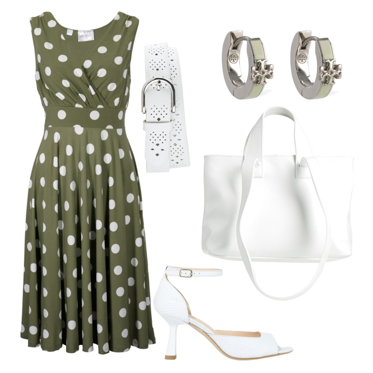 Outfit donna - Total look #1911690. Stile Bon Ton per Cerimonia. Abbinamento con vestiti, cinture, borse a mano, décolleté, orecchini.