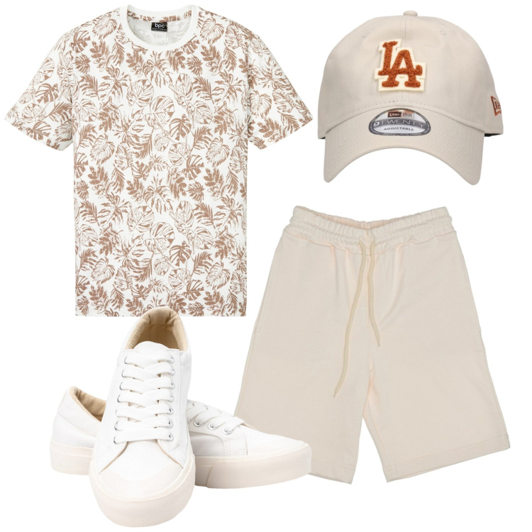 Outfit uomo - Total look #1912031. Stile Casual per Tutti i giorni. Abbinamento con t-shirt, sneakers, pantaloni, cappelli.