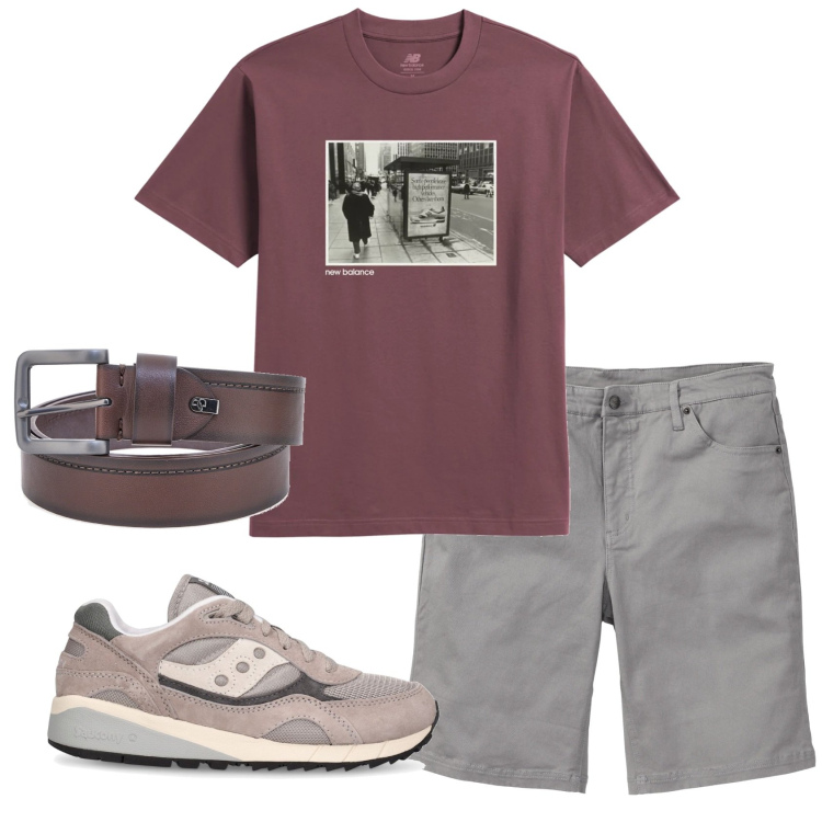 Outfit uomo - Total look #1912219. Stile Casual per Tutti i giorni. Abbinamento con bermuda, t-shirt, cinture, sneakers.