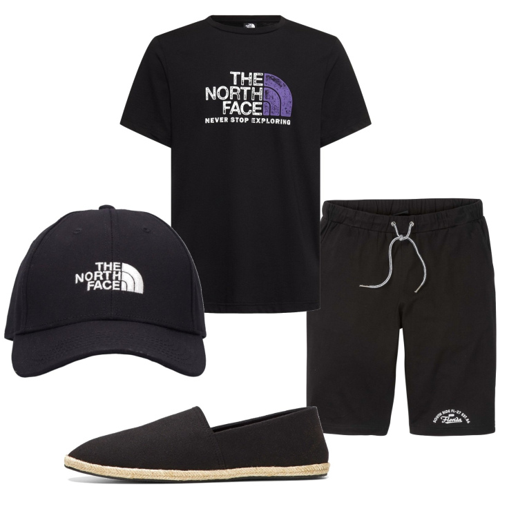 Outfit uomo - Total look #1912226. Stile Casual per Mare. Abbinamento con bermuda, espadrillas, t-shirt, cappelli.