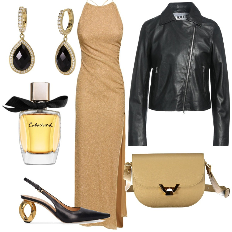 Outfit donna - Un vestito passepartout. Stile Glamour per Serata fuori. Abbinamento con blazer, profumi, orecchini, vestiti lunghi, décolleté, borse a tracolla.
