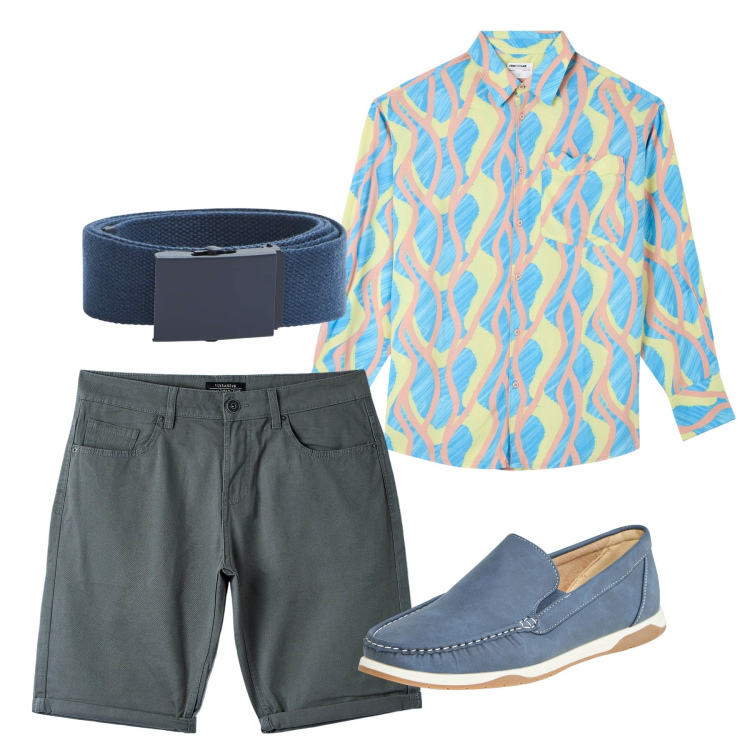 Outfit uomo - La camicia pop. Stile Urban per Tutti i giorni. Abbinamento con camicie, pantaloni, cinture, scarpe stringate.