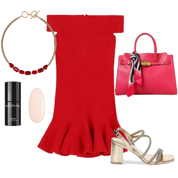 Outfit donna - Must have. Stile Glamour per Serata fuori. Abbinamento con smalti, sandali gioiello, collane, vestiti corti, borse tote.