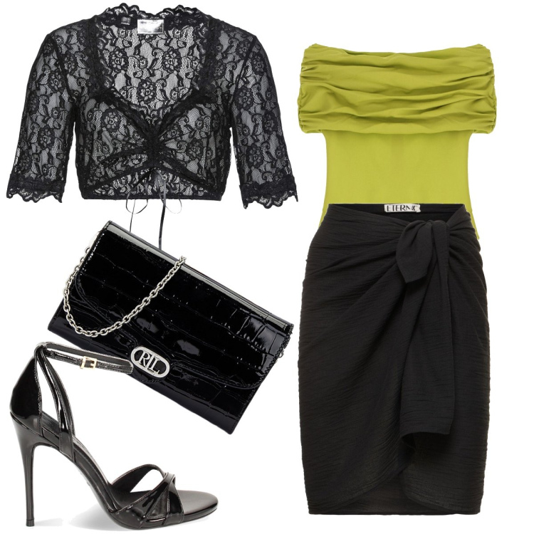 Outfit donna - Il body con drappeggio. Stile Sexy per Serata fuori. Abbinamento con camicie, body, sandali col tacco, borse a tracolla, minigonne.