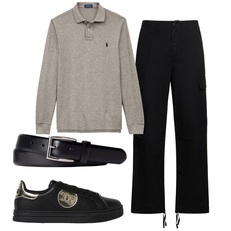 Outfit uomo - Total look #1914867. Stile Casual per Ufficio. Abbinamento con polo, cinture, sneakers, pantaloni cargo.
