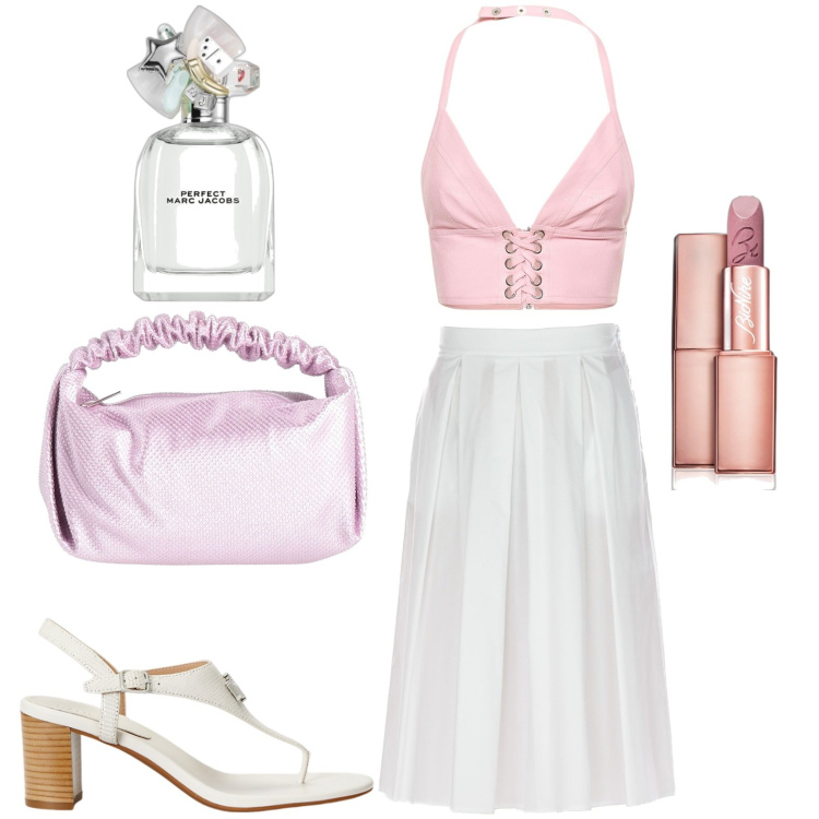 Outfit donna - La gonna midi. Stile Boho per Tutti i giorni. look ideale per Petite. Abbinamento con borse a mano, profumi, rossetti, sandali in pelle, top, gonne longuette.