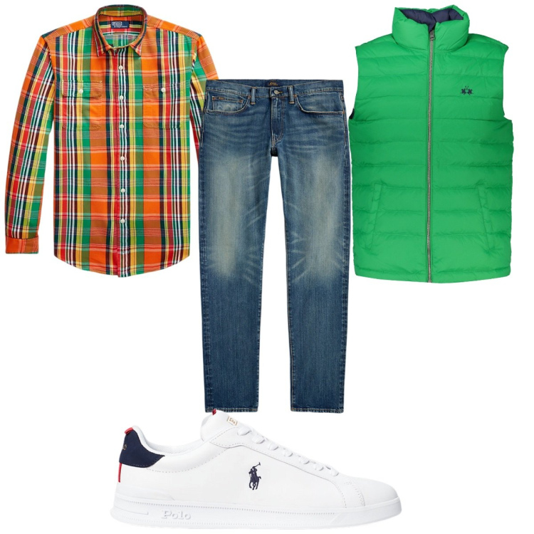Outfit uomo - Total look #1915235. Stile Trendy per Tutti i giorni. Abbinamento con sneakers, jeans, camicie, giacche.
