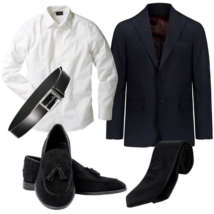 Outfit uomo - Total look #1915468. Stile Business/Elegante per Serata speciale. Abbinamento con camicie, cinture, scarpe stringate, abiti, cravatte.
