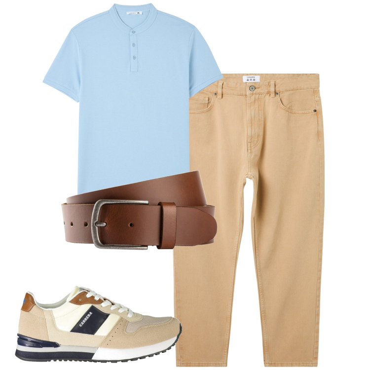 Outfit uomo - Total look #1915511. Stile Casual per Tutti i giorni. Abbinamento con cinture, t-shirt, pantaloni, sneakers.