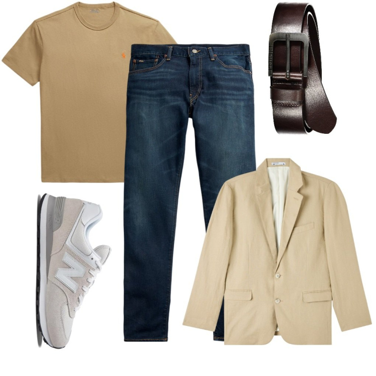 Outfit uomo - Giulio: lo sportivo. Stile Urban per Tutti i giorni. Abbinamento con giacche, sneakers, jeans, t-shirt, cinture.