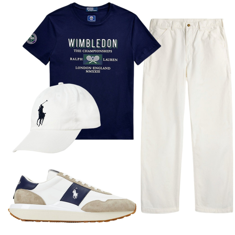 Outfit uomo - Total look #1915615. Stile Casual per Tutti i giorni. Abbinamento con sneakers, cappelli, pantaloni, t-shirt.