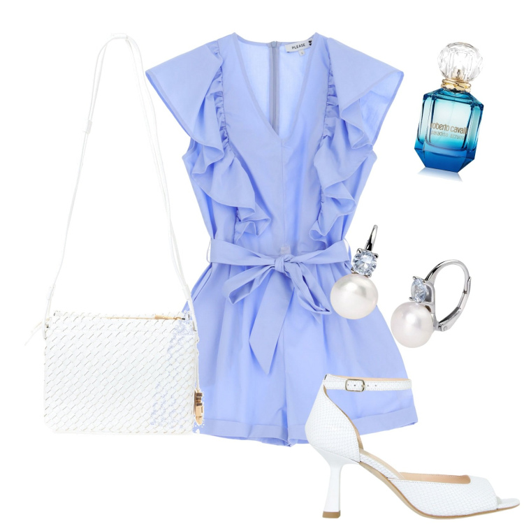 Outfit donna - Total look #1915782. Stile Chic per Serata fuori. look ideale per Petite. Abbinamento con profumi, orecchini, vestiti corti, décolleté, borse a tracolla.