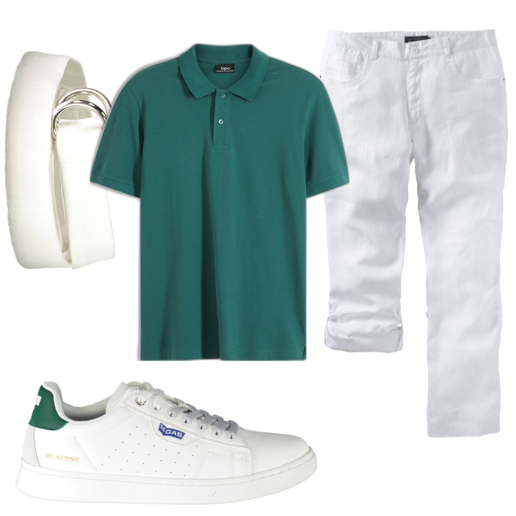 Outfit uomo - Total look #1915872. Stile Casual per Ufficio. Abbinamento con polo, pantaloni, sneakers, cinture.