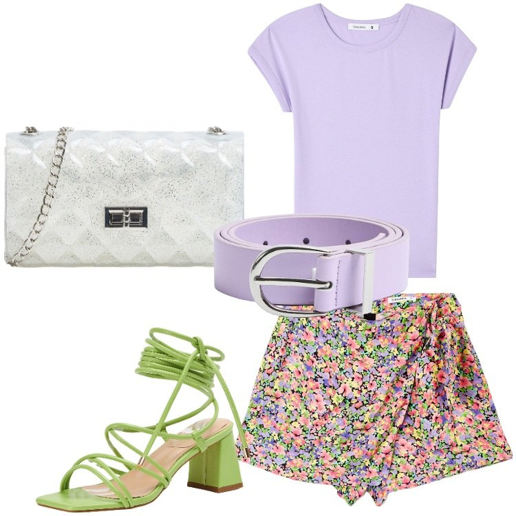 Outfit donna - Terranova - Colorful Summer Sale. Stile Trendy per Serata fuori. Abbinamento con t-shirt, borse a tracolla, gonne, cinture, sandali alla schiava.