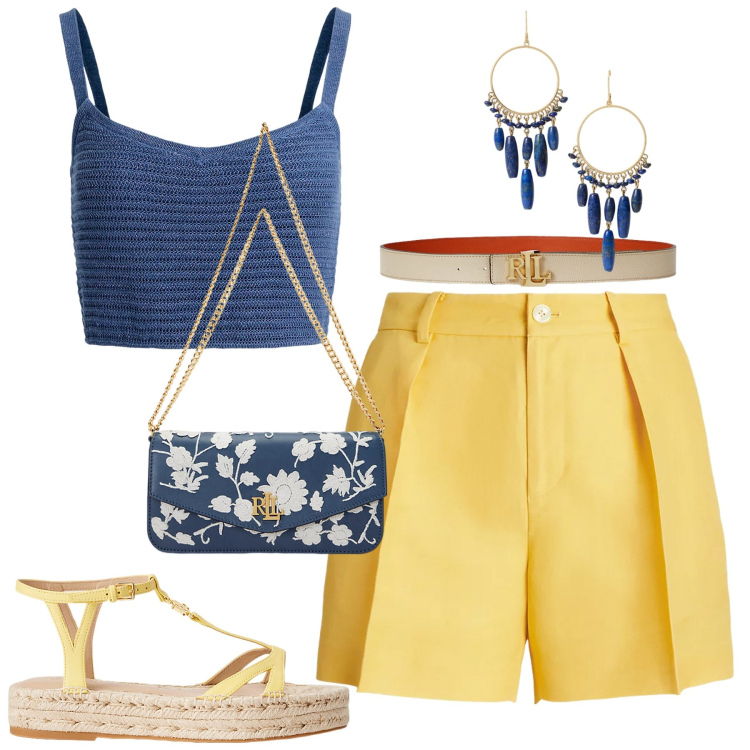Outfit donna - Stile. Stile Casual chic per Tutti i giorni. Abbinamento con cinture, espadrillas, gonne lunghe, canottiere, borse a spalla, orecchini.