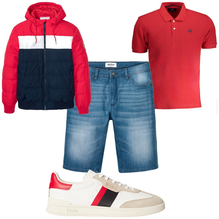 Outfit uomo - Total look #1916547. Stile Trendy per Tutti i giorni. Abbinamento con bermuda, giacche, sneakers, polo.