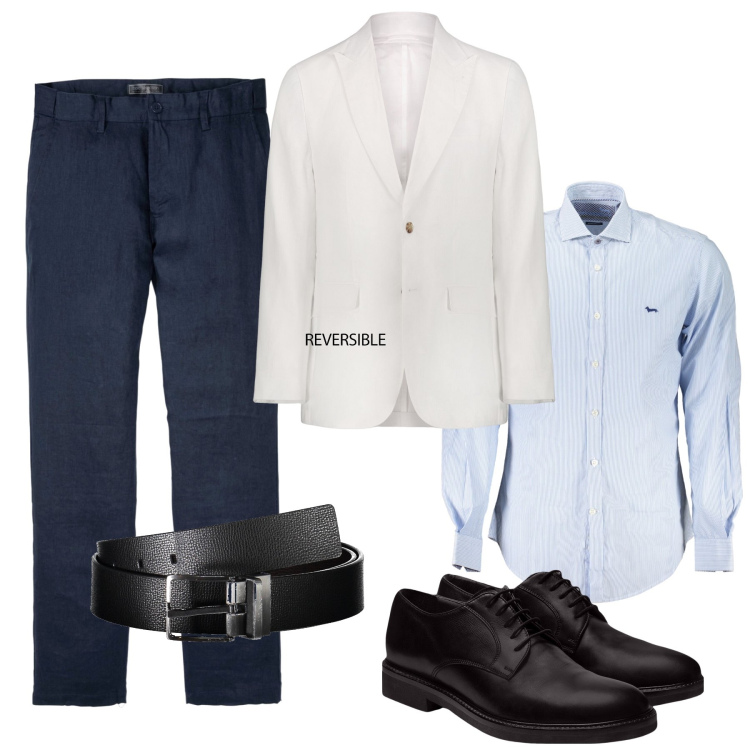 Outfit uomo - Cerimonia. Stile Business/Elegante per Cerimonia. Abbinamento con pantaloni, scarpe stringate, cinture, abiti, camicie.