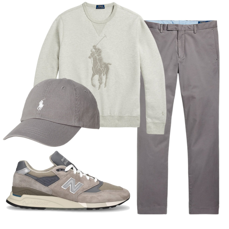 Outfit uomo - Total look #1917168. Stile Casual per Ufficio. Abbinamento con cappelli, felpe, pantaloni chino, sneakers.