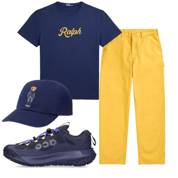 Outfit uomo - Total look #1917180. Stile Casual per Tutti i giorni. Abbinamento con t-shirt, pantaloni, cappelli, sneakers.