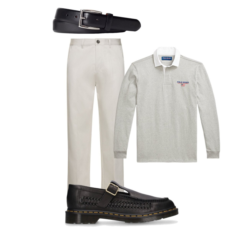 Outfit uomo - Total look #1917529. Stile Trendy per Tutti i giorni. Abbinamento con cinture, maglieria, scarpe stringate, pantaloni.