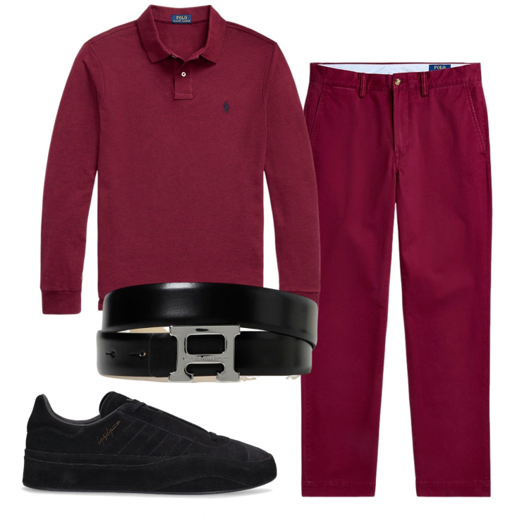 Outfit uomo - Total look #1917704. Stile Business/Elegante per Ufficio. Abbinamento con pantaloni chino, polo, sneakers, cinture.