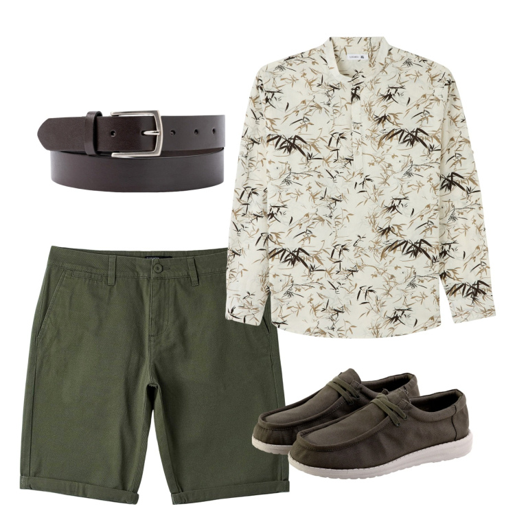 Outfit uomo - Coordinato. Stile Casual per Tutti i giorni. Abbinamento con camicie, bermuda, cinture, scarpe stringate.