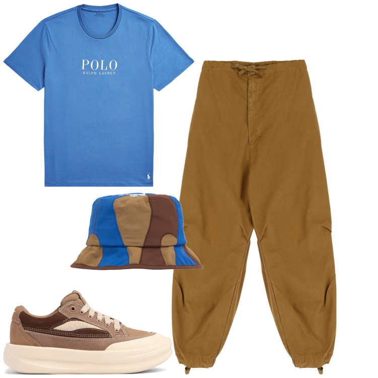 Outfit uomo - Summer. Stile Urban per Tutti i giorni. Abbinamento con pantaloni, t-shirt, sneakers, cappelli.