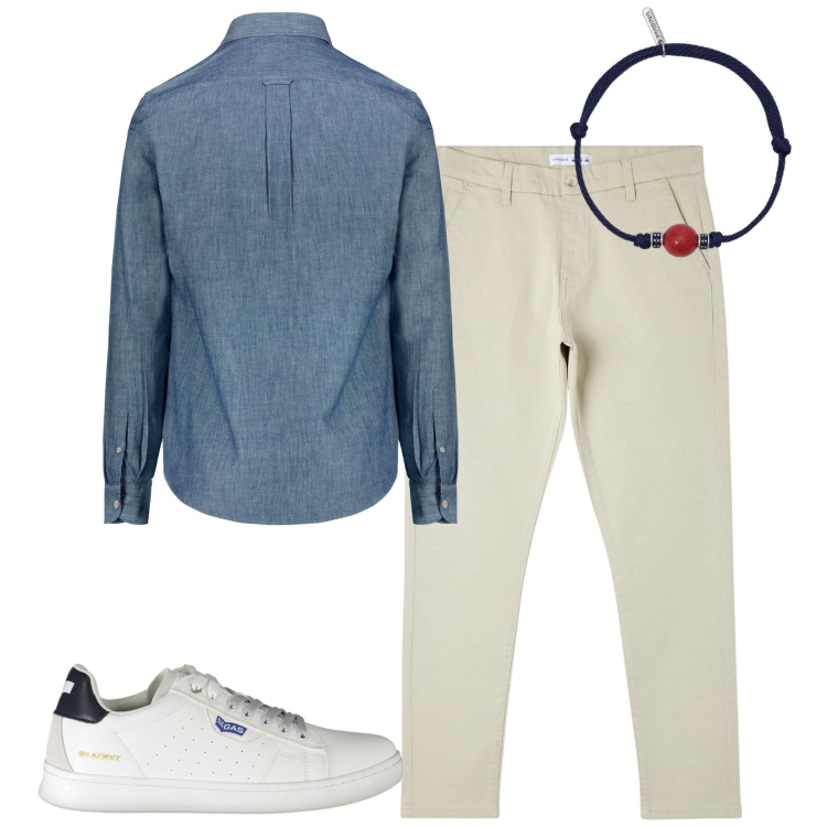 Outfit uomo - Total look #1918081. Stile Urban per Tutti i giorni. Abbinamento con pantaloni skinny, braccialetti, camicie, sneakers.
