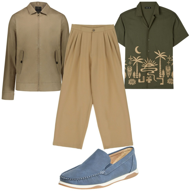 Outfit uomo - Total look #1918332. Stile Trendy per Tutti i giorni. Abbinamento con camicie a manica corta, scarpe stringate, pantaloni, giacche.