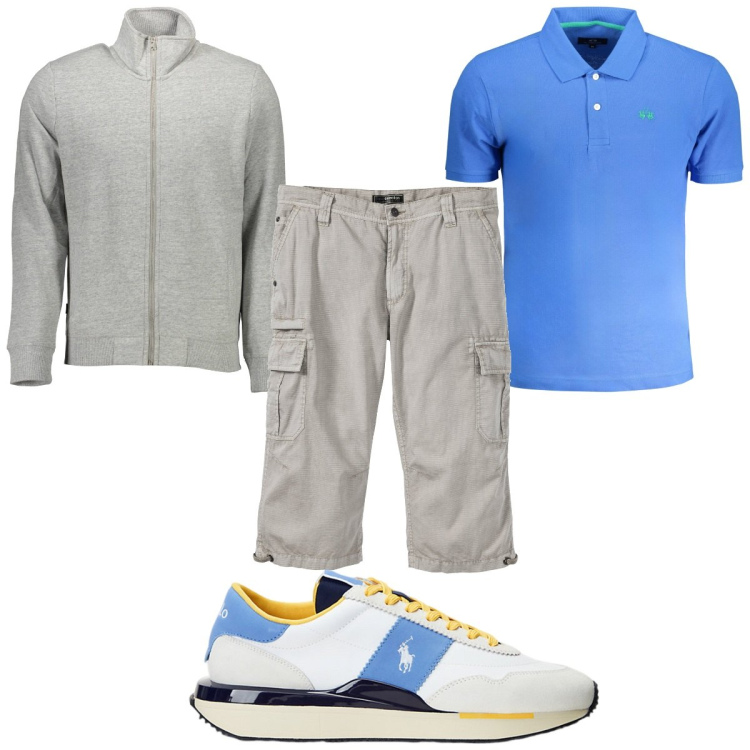 Outfit uomo - Total look #1918759. Stile Trendy per Tutti i giorni. Abbinamento con bermuda, sneakers, polo, felpe.