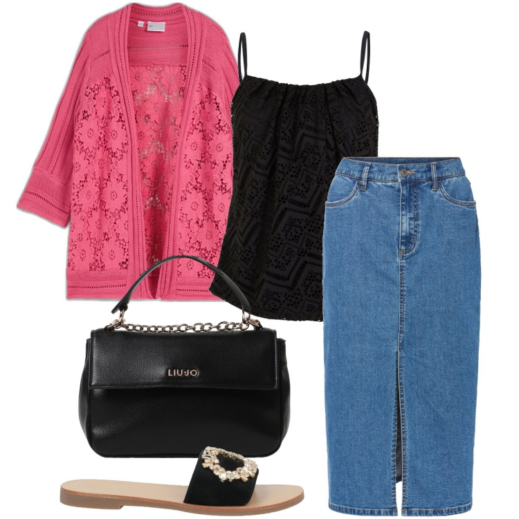 Outfit donna - Le ciabattine gioiello. Stile Casual chic per Serata fuori. Abbinamento con top, cardigans, gonne lunghe, sandali in pelle, borse a mano.