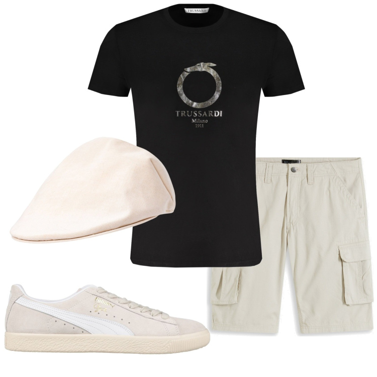 Outfit uomo - Total look #1920290. Stile Casual per Tutti i giorni. Abbinamento con bermuda, sneakers, cappelli e berretti, t-shirt.