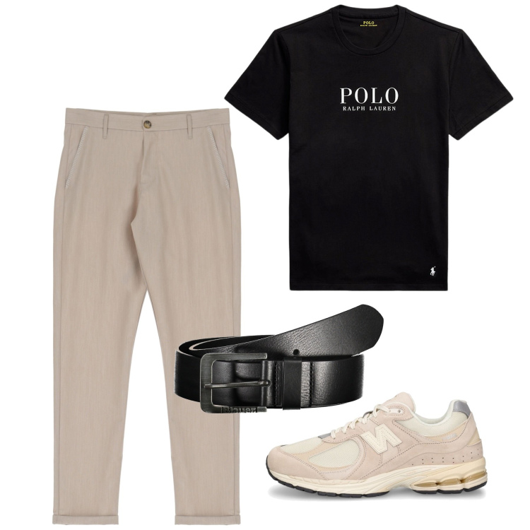 Outfit uomo - Città. Stile Casual per Tutti i giorni. Abbinamento con pantaloni, t-shirt, sneakers, cinture.