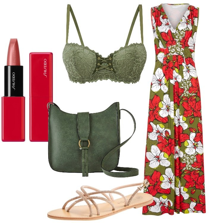 Outfit donna - Romantica tutti i giorni. Stile Romantica per Tutti i giorni. Abbinamento con reggiseni a balconcino, vestiti, borse a tracolla, rossetti, sandali.