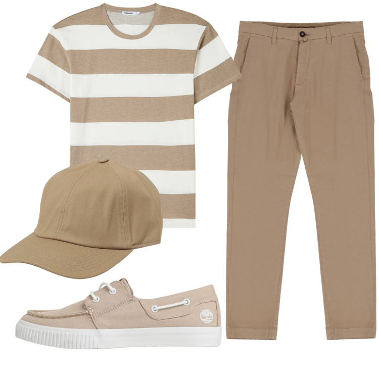 Outfit uomo - Total look #1921295. Stile Casual per Ufficio. Abbinamento con t-shirt, pantaloni, scarpe stringate, cappelli.