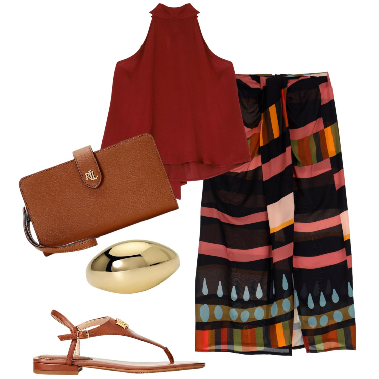 Outfit donna - Dixie summer sales. Stile Etnico per Tutti i giorni. Abbinamento con gonne lunghe, canottiere, anelli, pochette, sandali in pelle.