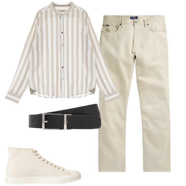 Outfit uomo - Total look #1921415. Stile Trendy per Tutti i giorni. Abbinamento con camicie, sneakers, pantaloni, cinture.