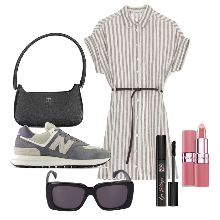 Outfit donna - Ghost outfitter - luglio. Stile Casual per Tutti i giorni. Abbinamento con mascara, rossetti, sneakers, vestiti corti, occhiali da sole, borse a spalla.