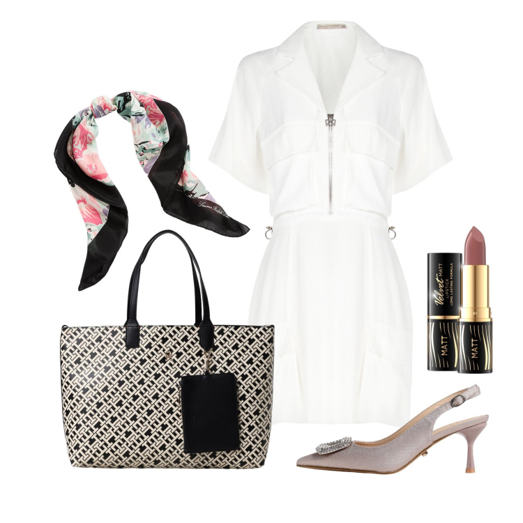 Outfit donna - Ghost outfitter - luglio. Stile Chic per Tutti i giorni. Abbinamento con rossetti, vestiti chemisier, foulard, scarpe col tacco, borse a spalla.