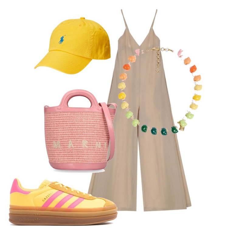 Outfit donna - La jumpsuit comodissima e… trendy. Stile Casual chic per Tutti i giorni. Abbinamento con tute, cappelli, sneakers, borse a secchiello, collane.