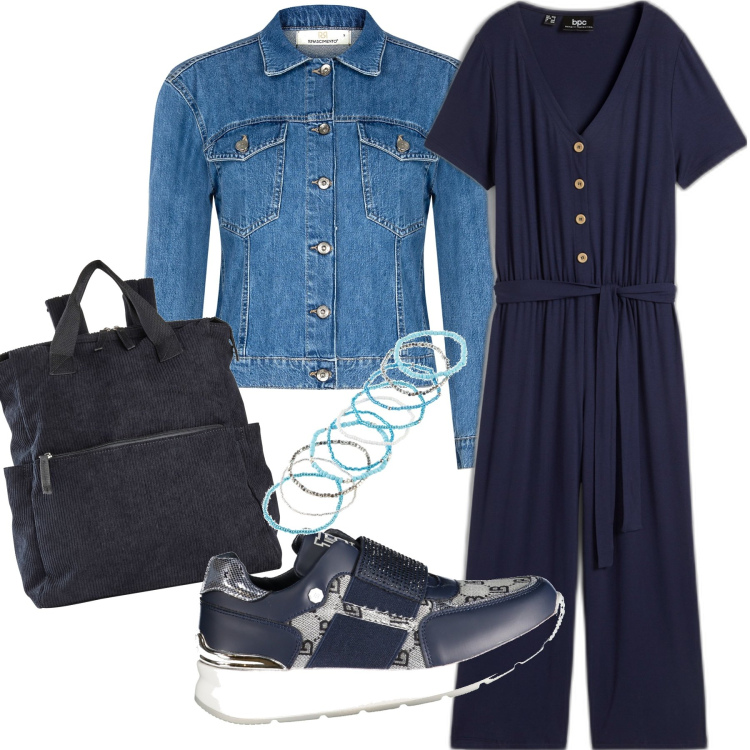 Outfit donna - Giretto in montagna. Stile Casual chic per Tutti i giorni. Abbinamento con zaini, tute, braccialetti, blazer, sneakers.