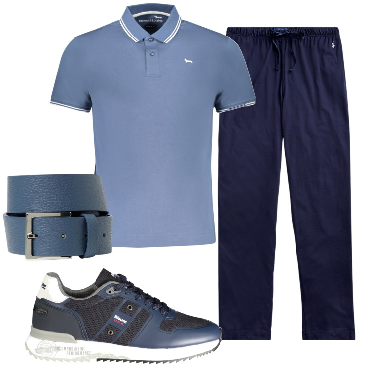 Outfit uomo - Total look #1921850. Stile Casual per Tutti i giorni. Abbinamento con pantaloni, polo, cinture, sneakers.