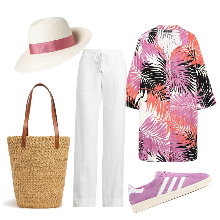 Outfit donna - Una signora chic. Stile Chic per Tutti i giorni. Abbinamento con pantaloni, sneakers, cappelli, camicie, borse tote.