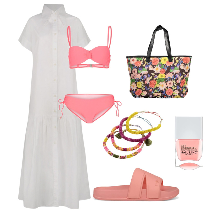 Outfit donna - Chemisier passepartout!!!. Stile Casual per Mare. Abbinamento con bikini, braccialetti, smalti, sandali, vestiti lunghi, borse a spalla.
